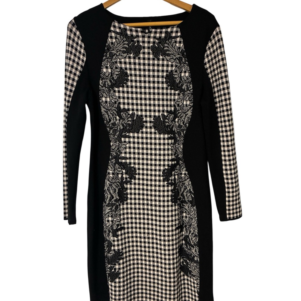 Marc Cain Designer Floral Knit Sheath Dress | Stretch Dress | Size 12